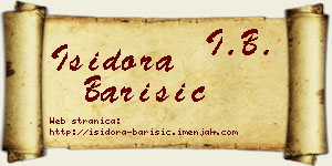 Isidora Barišić vizit kartica